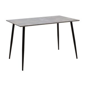 127 000083 9 Dining table Cuba pakoworld MDF color grey cement-black 120x80x76εκIndoor furniture > Dining Tables