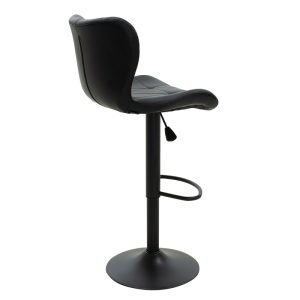 127 000089 2 7 Bar stool Coozy pakoworld adjustable height black matte metal with PU in blackIndoor furniture > Bar stools