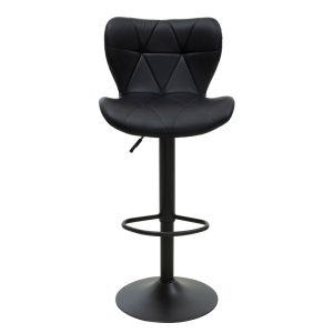 127 000089 4 7 Bar stool Coozy pakoworld adjustable height black matte metal with PU in blackIndoor furniture > Bar stools