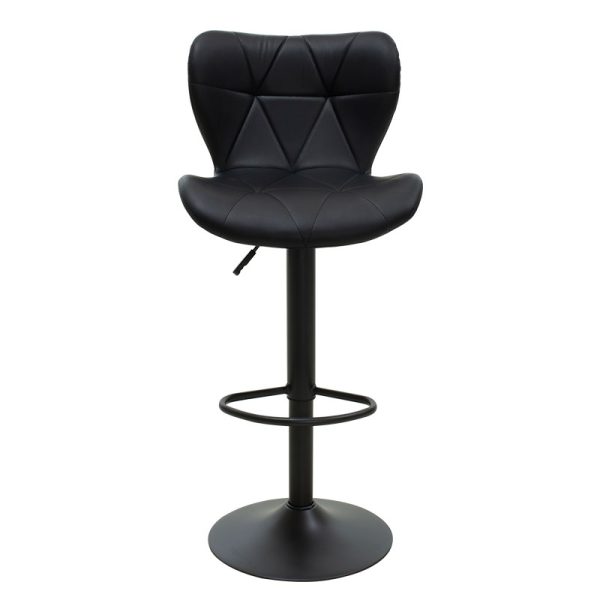 127 000089 4 7 Bar stool Coozy pakoworld adjustable height black matte metal with PU in blackIndoor furniture > Bar stools