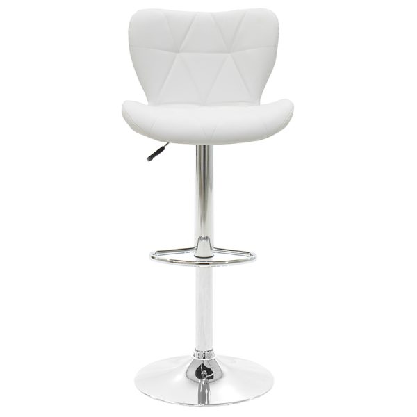 127 000091 2 6 Bar stool Coozy pakoworld pu in white color chrome frameIndoor furniture > Bar stools