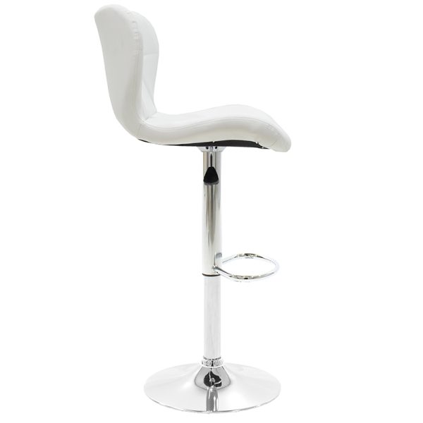 127 000091 3 6 Bar stool Coozy pakoworld pu in white color chrome frameIndoor furniture > Bar stools