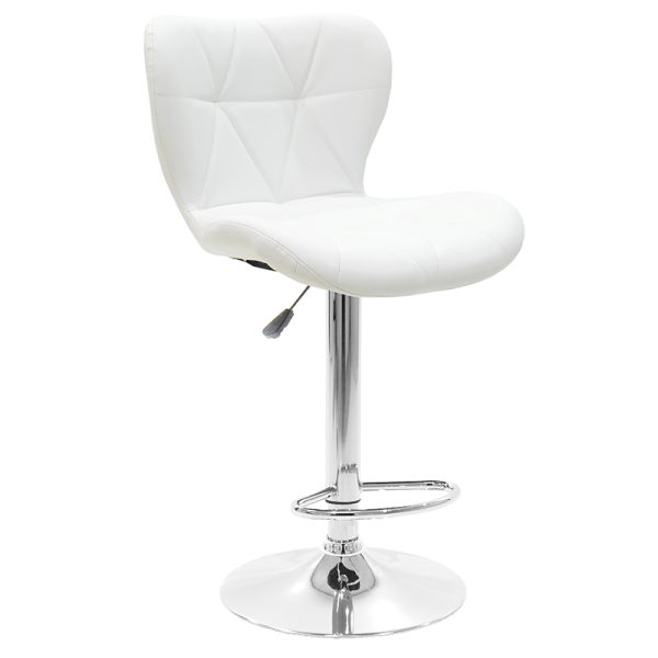 127 000091 4 6 Bar stool Coozy pakoworld pu in white color chrome frameIndoor furniture > Bar stools