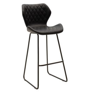 127 000093 10 Bar stool Theo pakoworld metal black with PU in black colorSPRING OFFERS