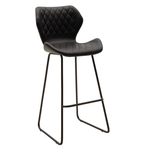 127 000093 10 Bar stool Theo pakoworld metal black with PU in black colorSPRING OFFERS