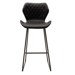 127 000093 3 7 Bar stool Theo pakoworld metal black with PU in black colorSPRING OFFERS