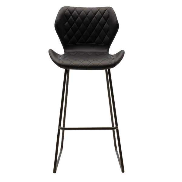127 000093 3 7 Bar stool Theo pakoworld metal black with PU in black colorSPRING OFFERS