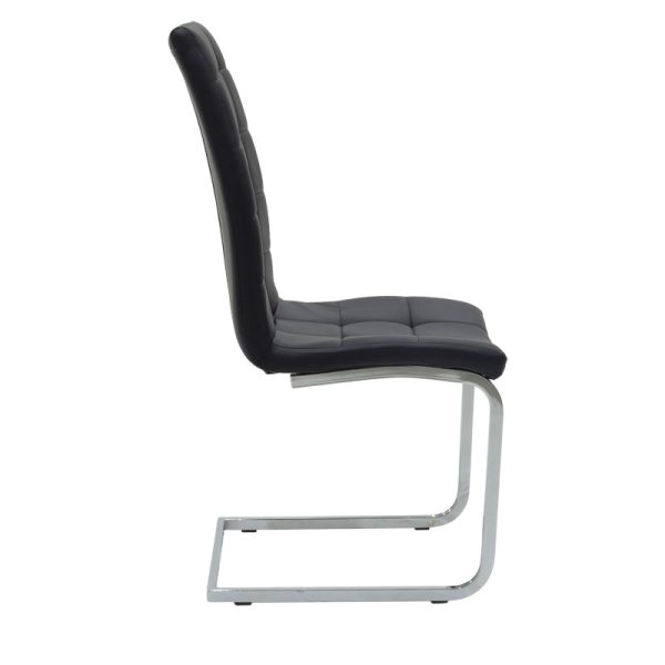 127 000106 2 8 Chair Darrell pakoworld pu black - metal chrome 42x49x106cmIndoor furniture > Chairs