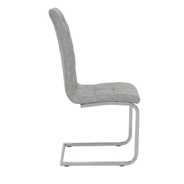 127 000108 2 5 Chair Darrell pakoworld antique gkey pu-metal chrome 42x49x106cmIndoor furniture > Chairs