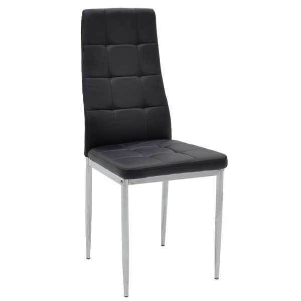 127 000109 17 Chair Cube pakoworld PU black-chrome legIndoor furniture > Chairs