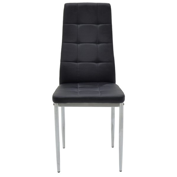 127 000109 2 14 Chair Cube pakoworld PU black-chrome legIndoor furniture > Chairs