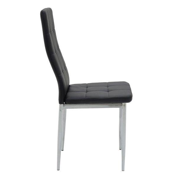 127 000109 3 14 Chair Cube pakoworld PU black-chrome legIndoor furniture > Chairs