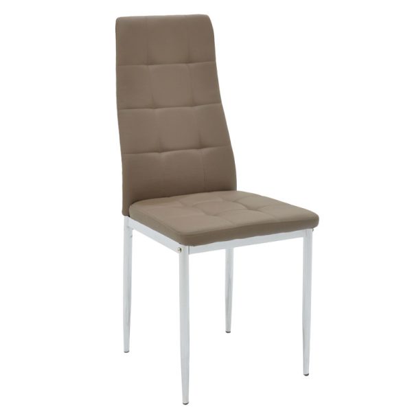 127 000110 17 Chair Cube pakoworld PU mocha-chrome legIndoor furniture > Chairs