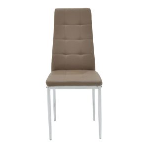 127 000110 2 14 Chair Cube pakoworld PU mocha-chrome legIndoor furniture > Chairs