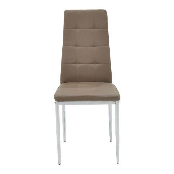 127 000110 2 14 Chair Cube pakoworld PU mocha-chrome legIndoor furniture > Chairs