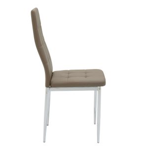 127 000110 3 14 Chair Cube pakoworld PU mocha-chrome legIndoor furniture > Chairs
