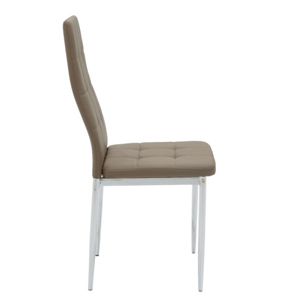 127 000110 3 14 Chair Cube pakoworld PU mocha-chrome legIndoor furniture > Chairs