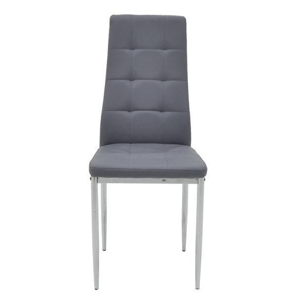127 000111 2 9 Chair Cube pakoworld PU grey-chrome legIndoor furniture > Chairs