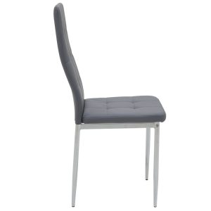 127 000111 3 9 Chair Cube pakoworld PU grey-chrome legIndoor furniture > Chairs
