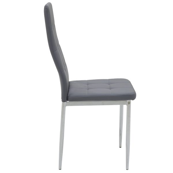 127 000111 3 9 Chair Cube pakoworld PU grey-chrome legIndoor furniture > Chairs