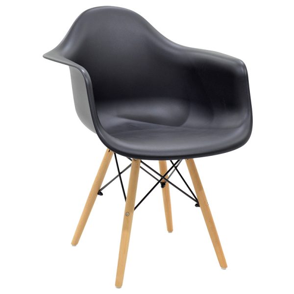 127 000126 Armchair Julita pakoworld Propylene black - oakIndoor furniture > Armchairs
