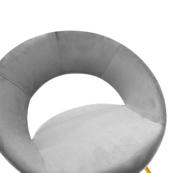 127 000133 4 5 Chair Valentina pakoworld metal golden with velvet greyIndoor furniture > Chairs