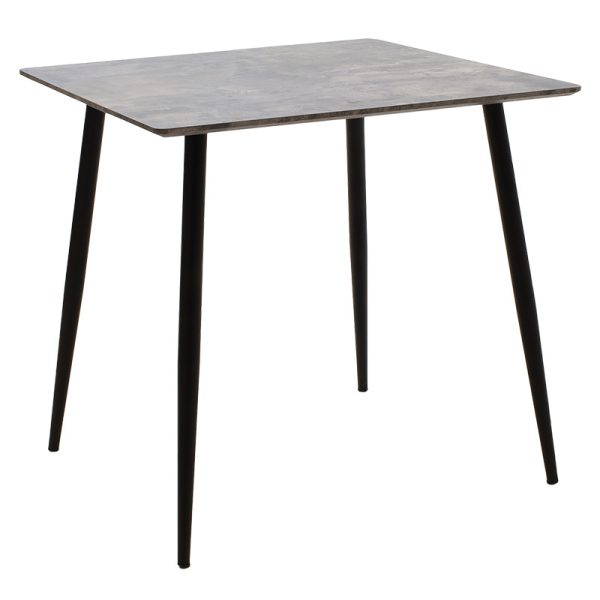 127 000136 4 Dining table Cuba pakoworld MDF color grey cement-black 70x70x75cmIndoor furniture > Dining Tables