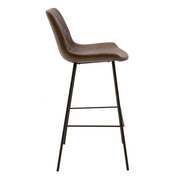 127 000154 2 Bar stool Faith pakoworld antique brown pu-black metal 50x54x104cmIndoor furniture > Bar stools