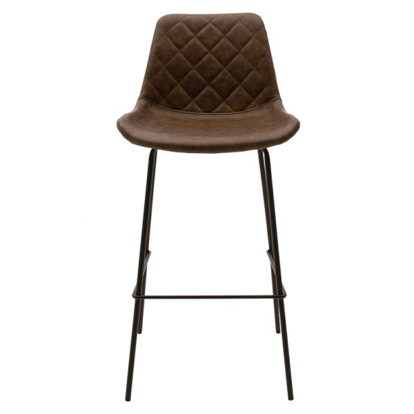 127 000154 3 Bar stool Faith pakoworld antique brown pu-black metal 50x54x104cmIndoor furniture > Bar stools