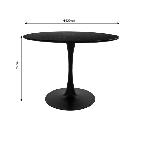 127 000166 4 6 Dining table Balou I pakoworld MDF marble black D120x75cmIndoor furniture > Dining Tables