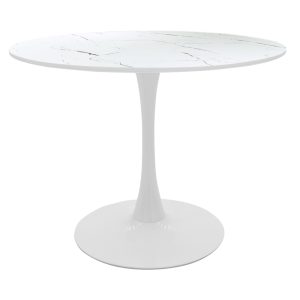 127 000167 9 Dining table Balou I pakoworld MDF marble white D120x75cmIndoor furniture > Dining Tables
