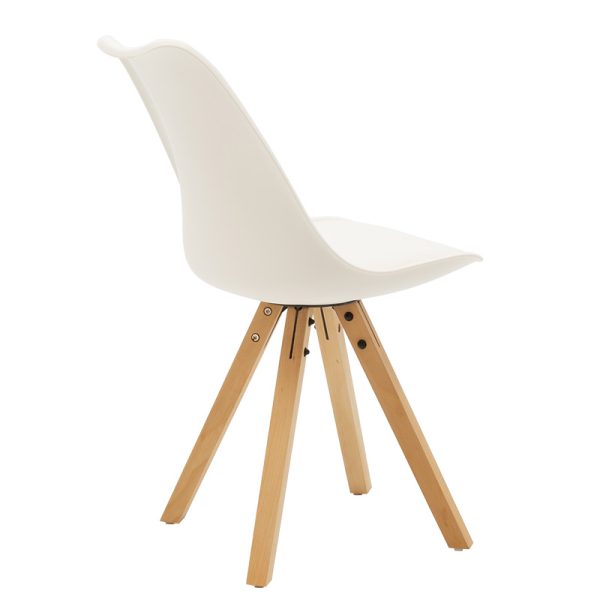 127 000171 2 4 Balou I-Caron dining table set of 5 pakoworld MDF and pp in white-natural shade Φ120x75cmIndoor furniture > Dinning sets
