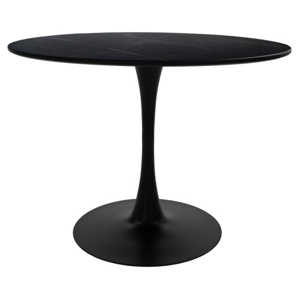 127 000175 3 4 Dining table Balou I-Caron A set of 5 pakoworld MDF and pp in black-natural shade Φ120x75cmIndoor furniture > Dinning sets
