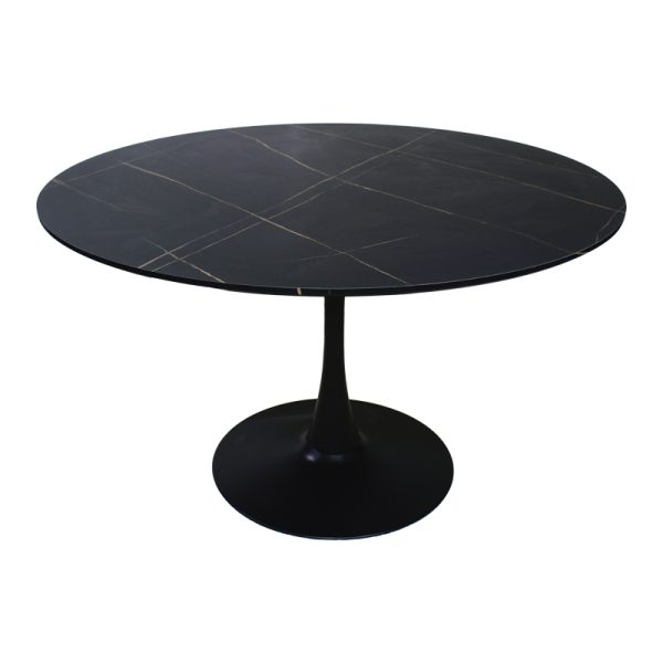 127 000175 4 4 Dining table Balou I-Caron A set of 5 pakoworld MDF and pp in black-natural shade Φ120x75cmIndoor furniture > Dinning sets