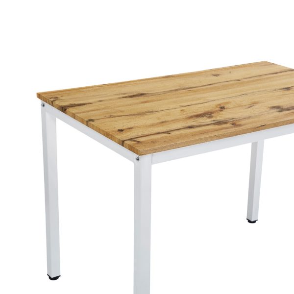 127 000178 3 4 Dining table Witte pakoworld MDF/Metal in sonoma color with white leg 110x70x76cmIndoor furniture > Dining Tables
