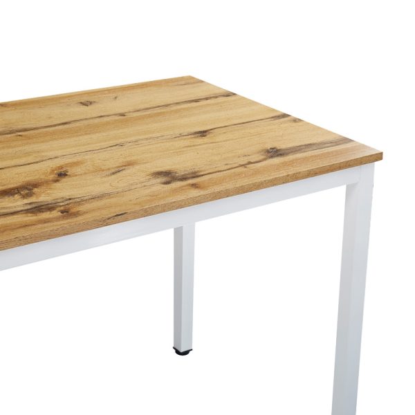 127 000178 4 4 Dining table Witte pakoworld MDF/Metal in sonoma color with white leg 110x70x76cmIndoor furniture > Dining Tables