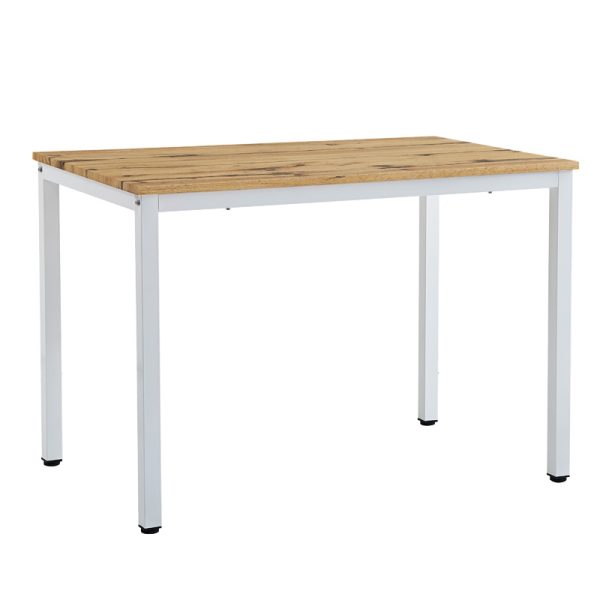 127 000178 7 Dining table Witte pakoworld MDF/Metal in sonoma color with white leg 110x70x76cmIndoor furniture > Dining Tables