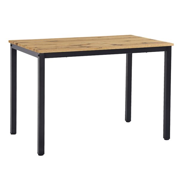 127 000179 10 Dining table Witte pakoworld MDF/Metal in sonoma color with black leg 110x70x76cmIndoor furniture > Dining Tables