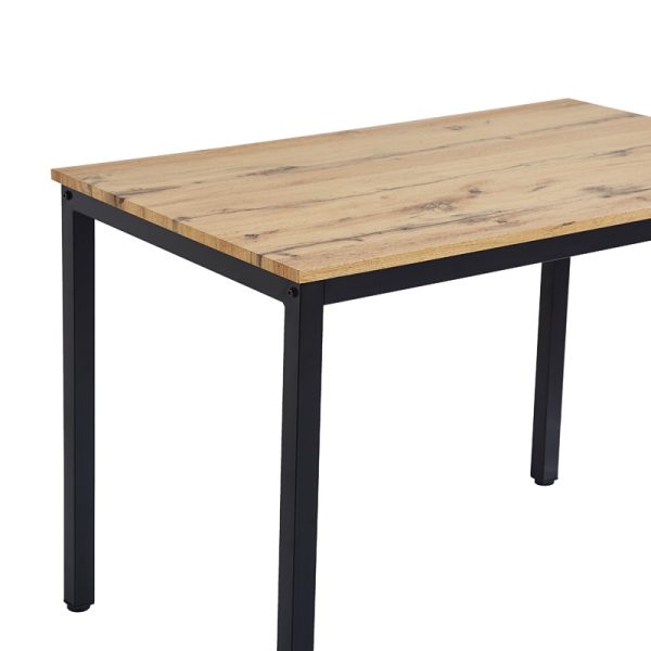 127 000179 2 7 Dining table Witte pakoworld MDF/Metal in sonoma color with black leg 110x70x76cmIndoor furniture > Dining Tables