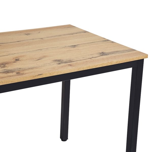 127 000179 3 7 Dining table Witte pakoworld MDF/Metal in sonoma color with black leg 110x70x76cmIndoor furniture > Dining Tables