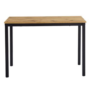 127 000179 4 7 Dining table Witte pakoworld MDF/Metal in sonoma color with black leg 110x70x76cmIndoor furniture > Dining Tables