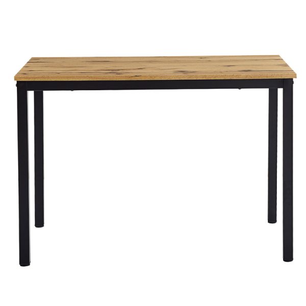 127 000179 4 7 Dining table Witte pakoworld MDF/Metal in sonoma color with black leg 110x70x76cmIndoor furniture > Dining Tables