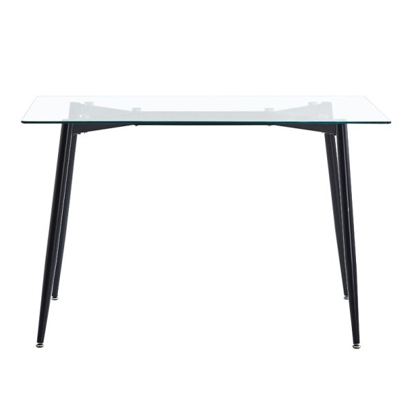 127 000181 2 5 Dining table QUANA pakoworld transparent glass with black legs 120x70x75cmIndoor furniture > Dining Tables