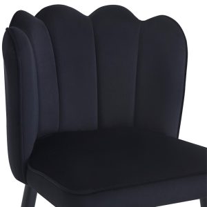 127 000182 4 5 Bar stool Velvi pakoworld velvet in black color 46x45x105.5cmIndoor furniture > Bar stools