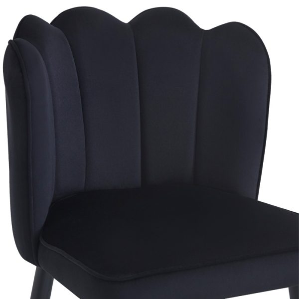 127 000182 4 5 Bar stool Velvi pakoworld velvet in black color 46x45x105.5cmIndoor furniture > Bar stools