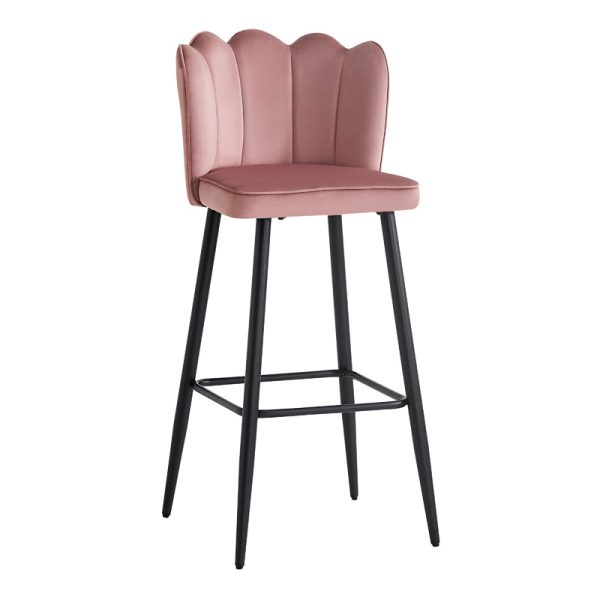 127 000183 10 Bar stool Velvi pakoworld velvet in rotten apple color 46x45x105.5cmIndoor furniture > Bar stools