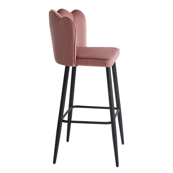 127 000183 2 7 Bar stool Velvi pakoworld velvet in rotten apple color 46x45x105.5cmIndoor furniture > Bar stools