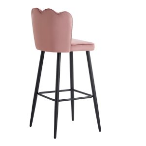 127 000183 3 7 Bar stool Velvi pakoworld velvet in rotten apple color 46x45x105.5cmIndoor furniture > Bar stools