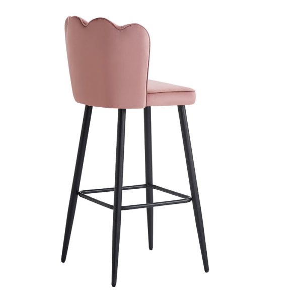 127 000183 3 7 Bar stool Velvi pakoworld velvet in rotten apple color 46x45x105.5cmIndoor furniture > Bar stools