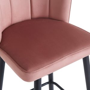 127 000183 4 7 Bar stool Velvi pakoworld velvet in rotten apple color 46x45x105.5cmIndoor furniture > Bar stools